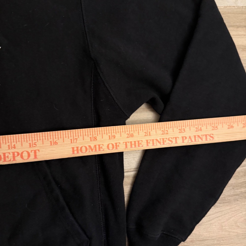 Champion Reverse Weave Hoodie Black Heavyweight Sweatshirt Small S Logo - Picture 6 of 6